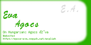 eva agocs business card